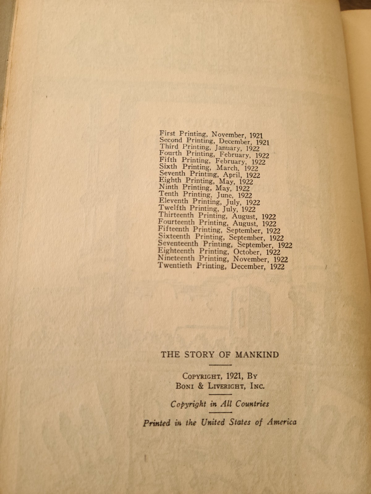 The Story of Mankind by Hendrik Van Loon (1938, Garden City Publishing Co., H/C)