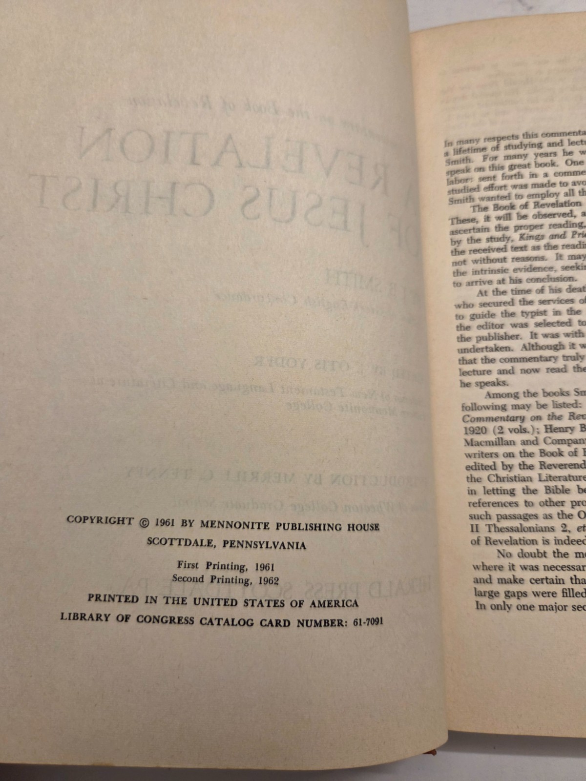 A Revelation of Jesus Christ: J B Smith Commentary HC Herald Press 1962, 2nd Ed.
