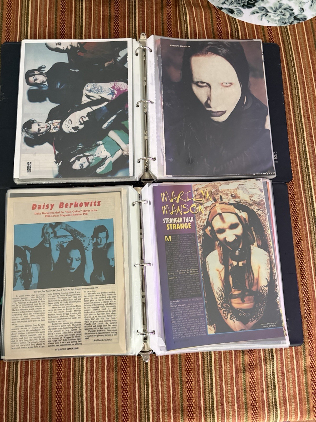 Marilyn Manson Lot Of 2 Binders Full Of 95-97 Magazine Articles 125 Pages