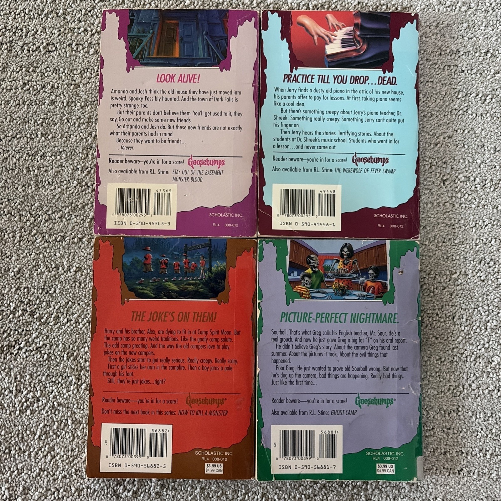 VTG Goosebumps Lot of 4: Dead House #1, Piano Lessons, Ghost Camp, Say Cheese