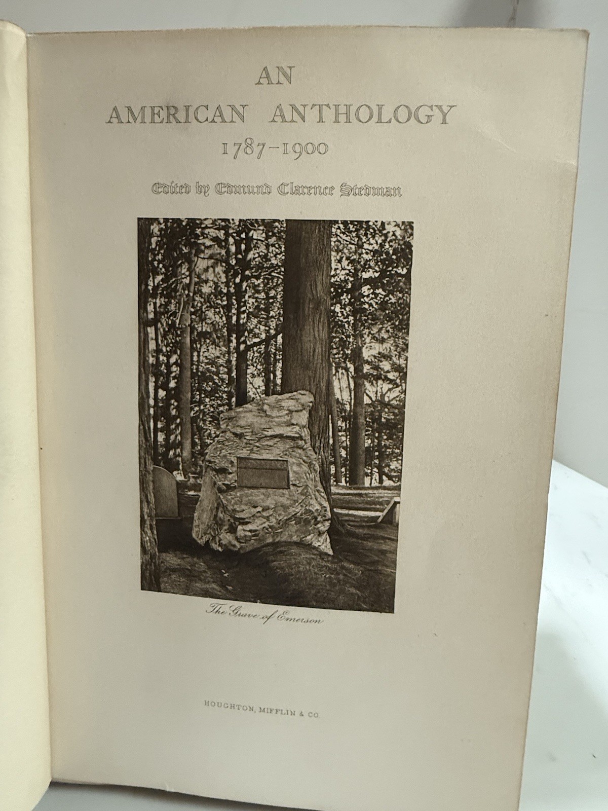 An American Anthology- Stedman 1906 Poetry 1787-1900 Poe Longfellow Leather Gilt