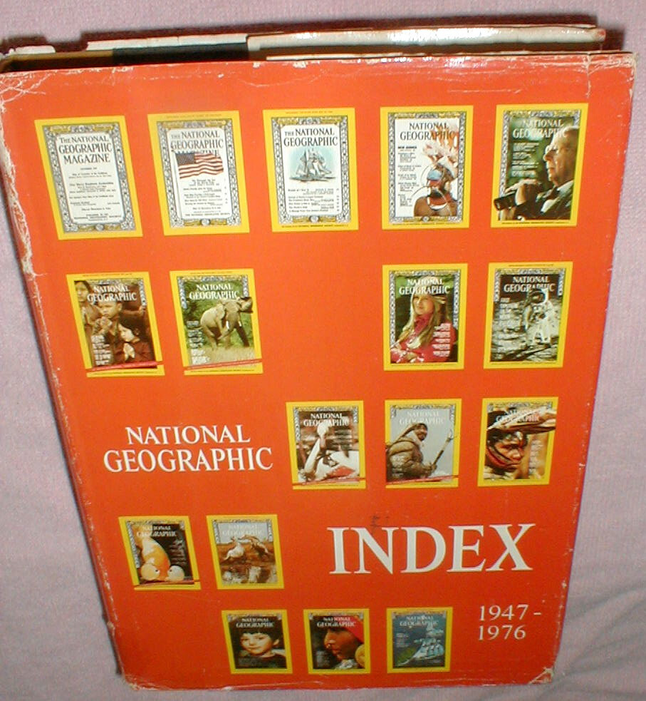 National Geographic Magazine Index 1947-1976 Vintage Hardcover with Dust Jacket