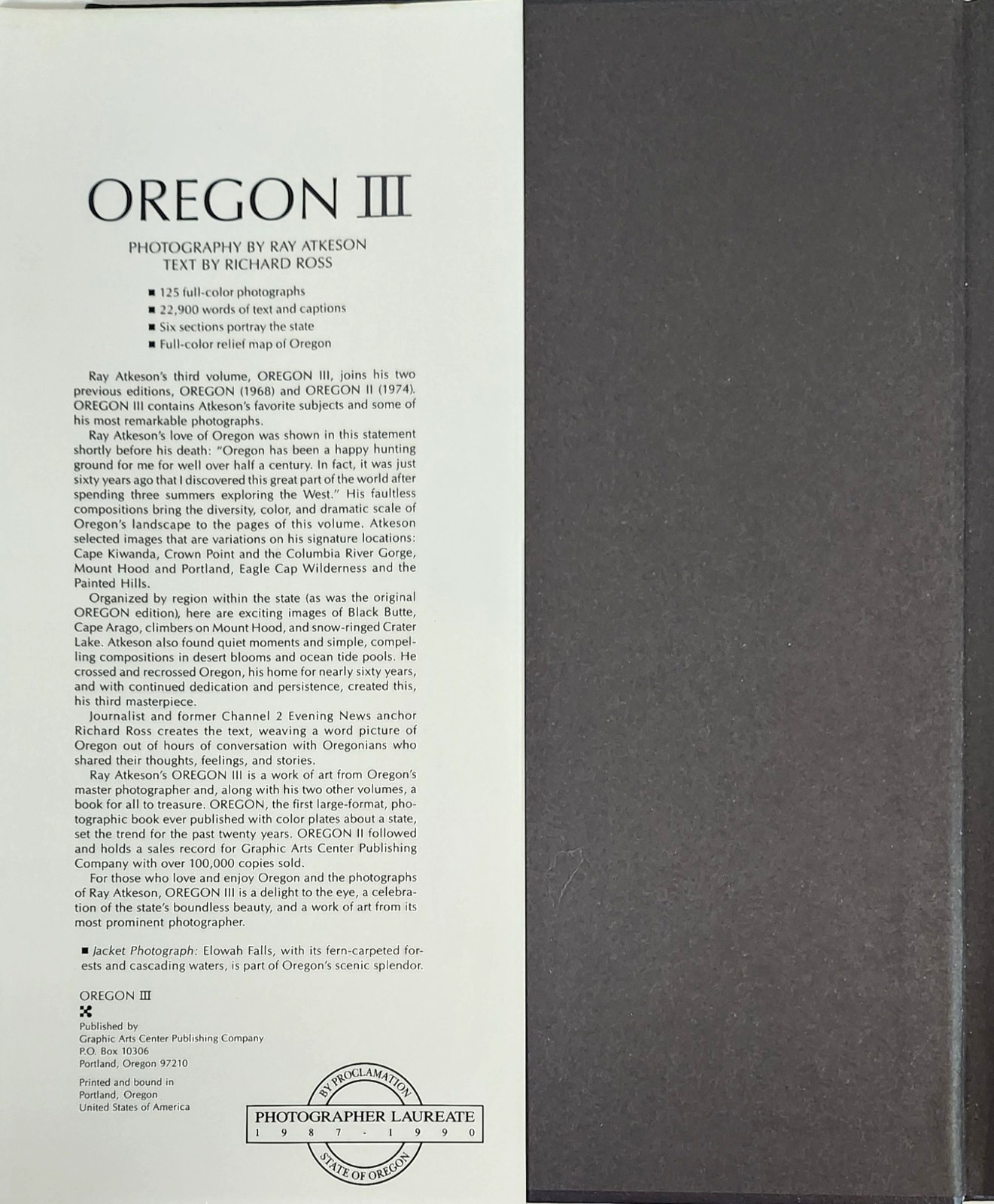 Oregon III by Ray Atkeson-Text by Richard Ross (1987 HC 11th Print)