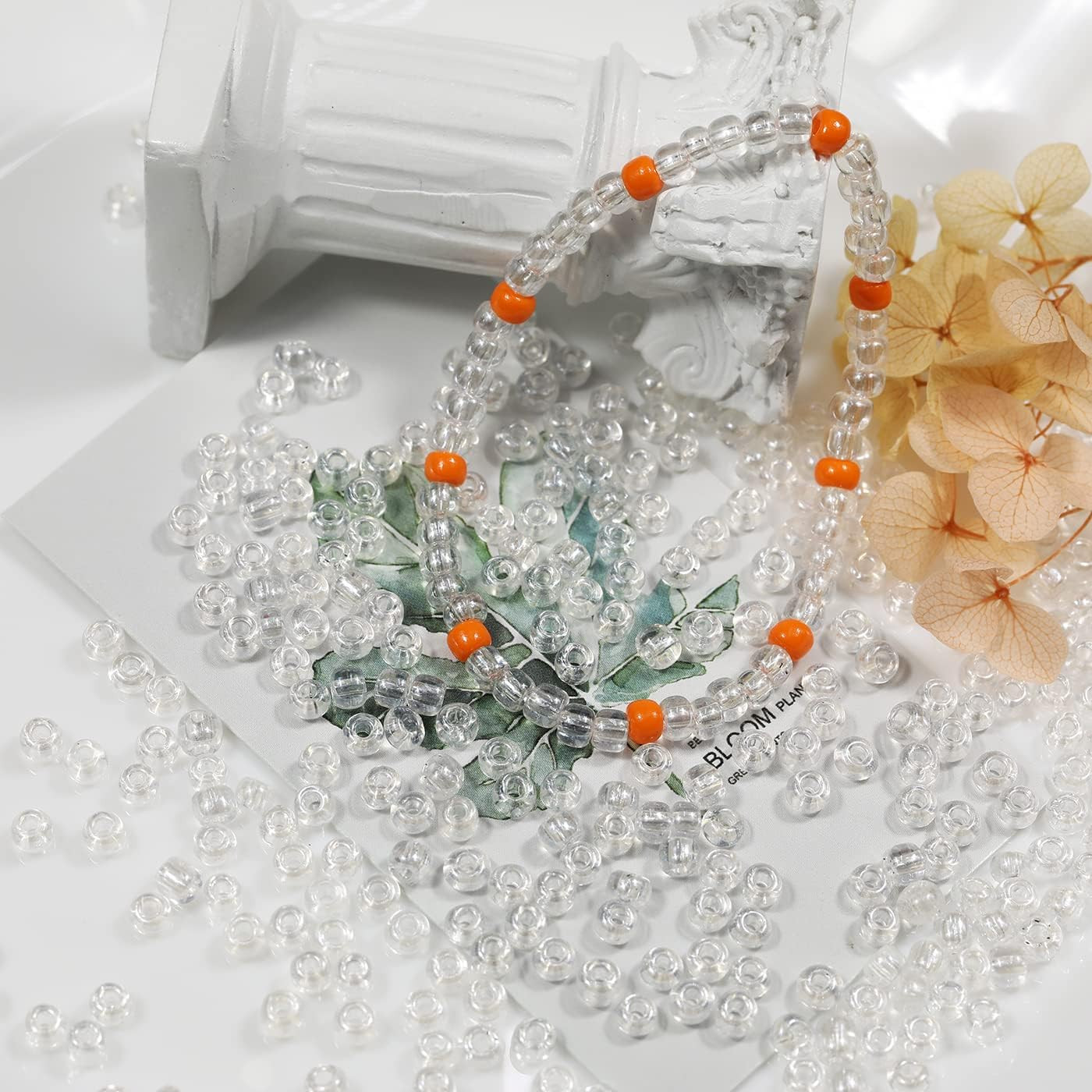 Crystal Pearl Color 4Mm Glass Seed Beads about 1400Pcs in Box 6/0 Glass Craft Se