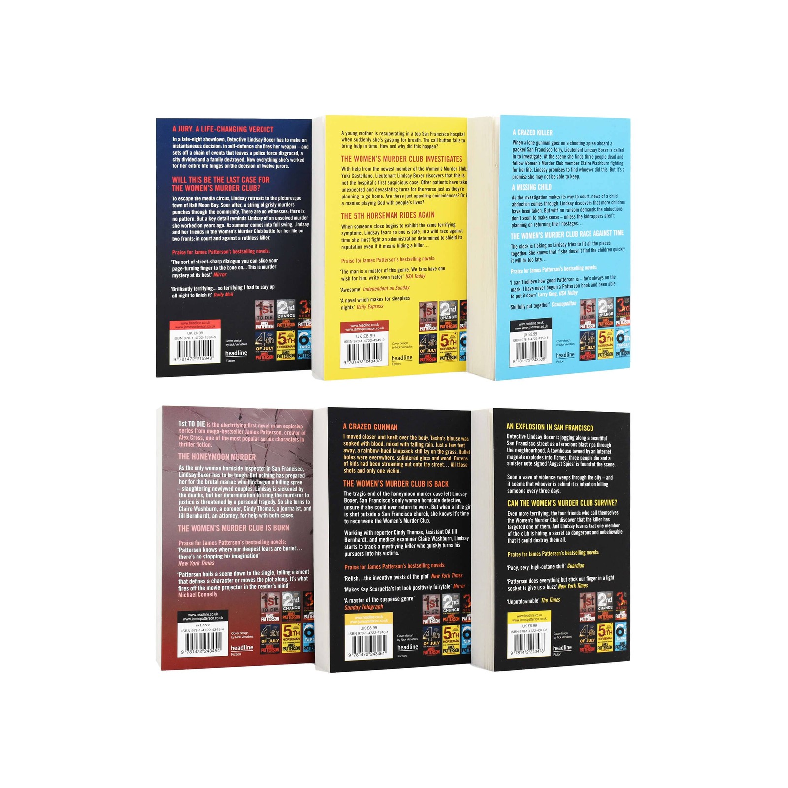 Women’s Murder Club by James Patterson: Books 1-6 Set – Fic – PB