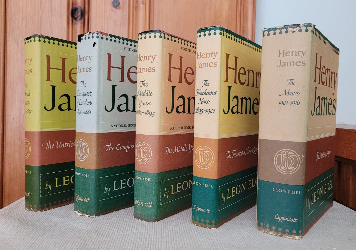 Leon Edel Henry James Biography Complete 5 Vol Set Lippincott Hardcover DJs