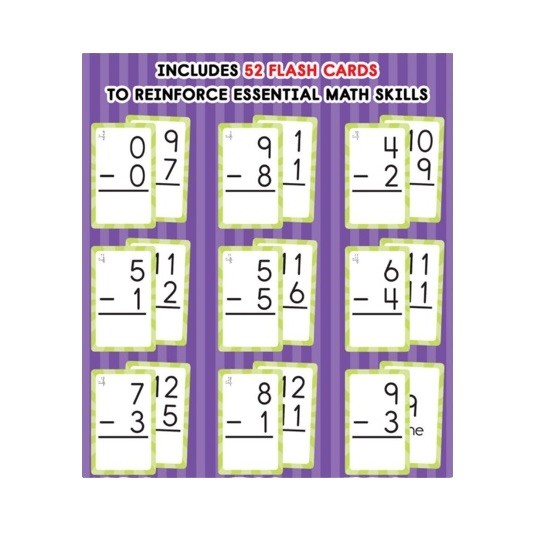 Brighter Child Subtraction 0-12 Flash Cards, 54 Cards ~ Grades 1-3, Age 6+ NEW