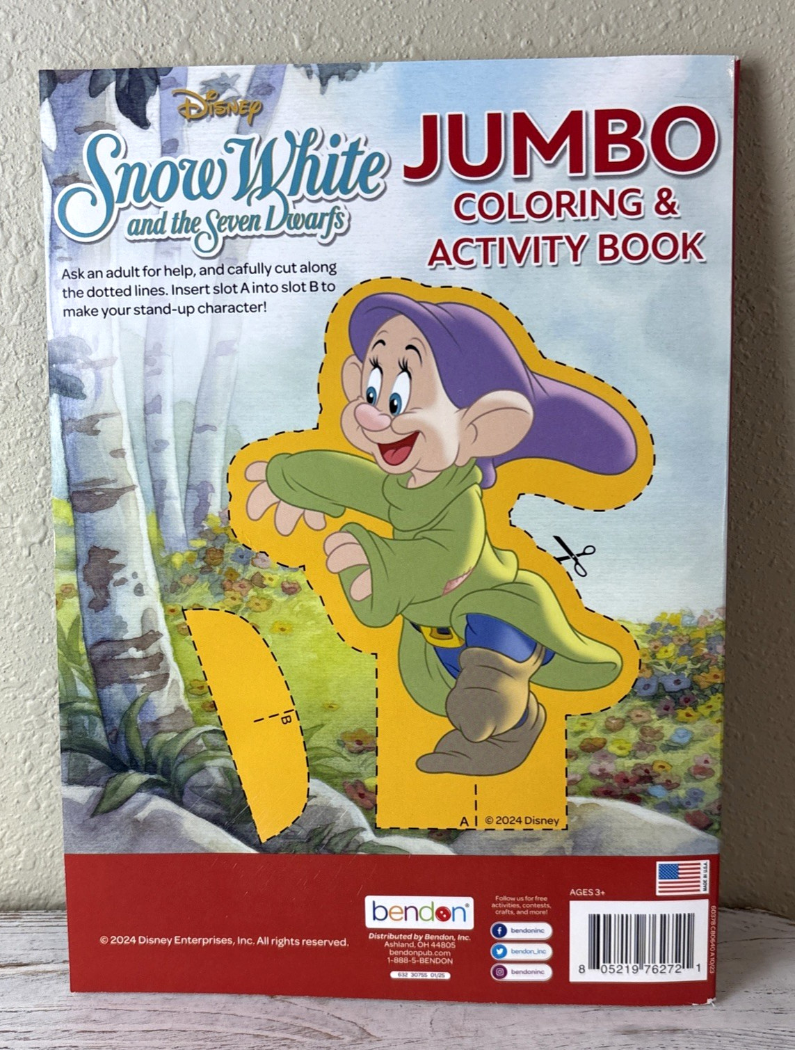 Disney SNOW WHITE AND SEVEN DWARFS Jumbo Coloring & Activity Book Bendon | Games