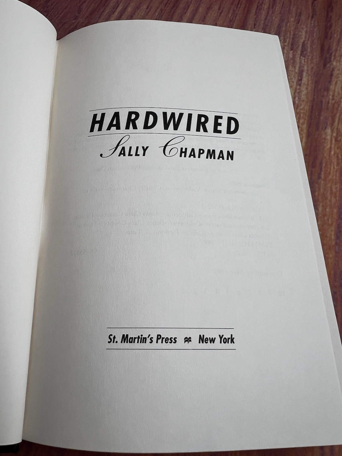Hardwired by Sally Chapman 1st Edition 1997 A Julie Blake Mystery