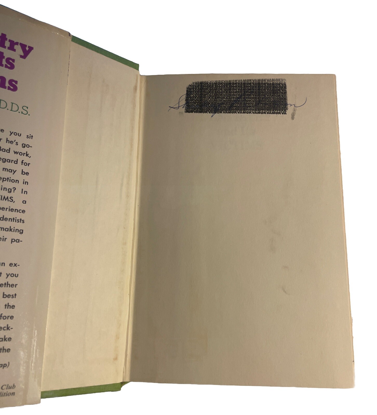 Dentistry and its Victims by Paul Revere D.D.S. 1970 Hardcover Dust Jacket