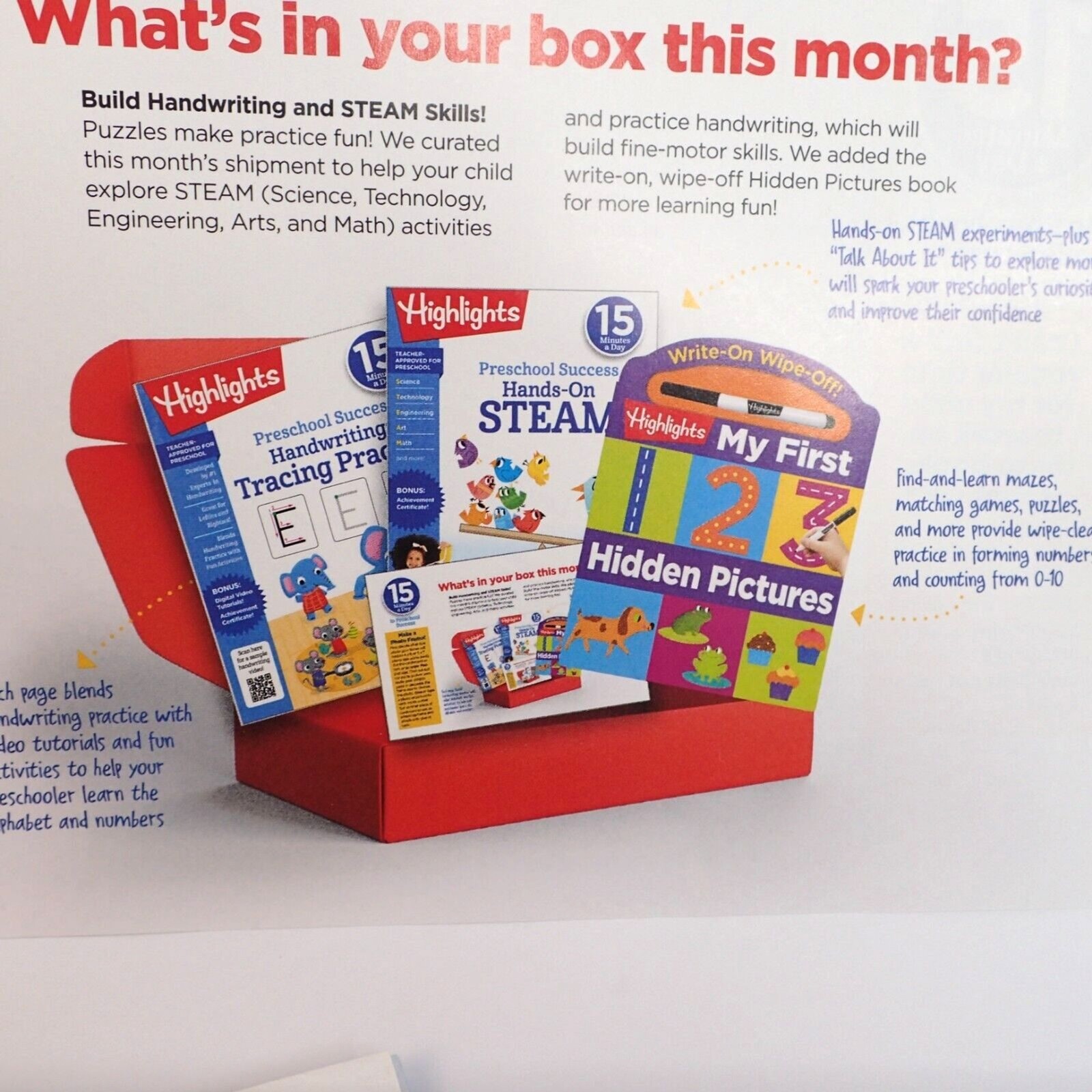 Highlights 15 Minutes A Day Preschool My Learning Box Lot of 2 Months + Bonus!