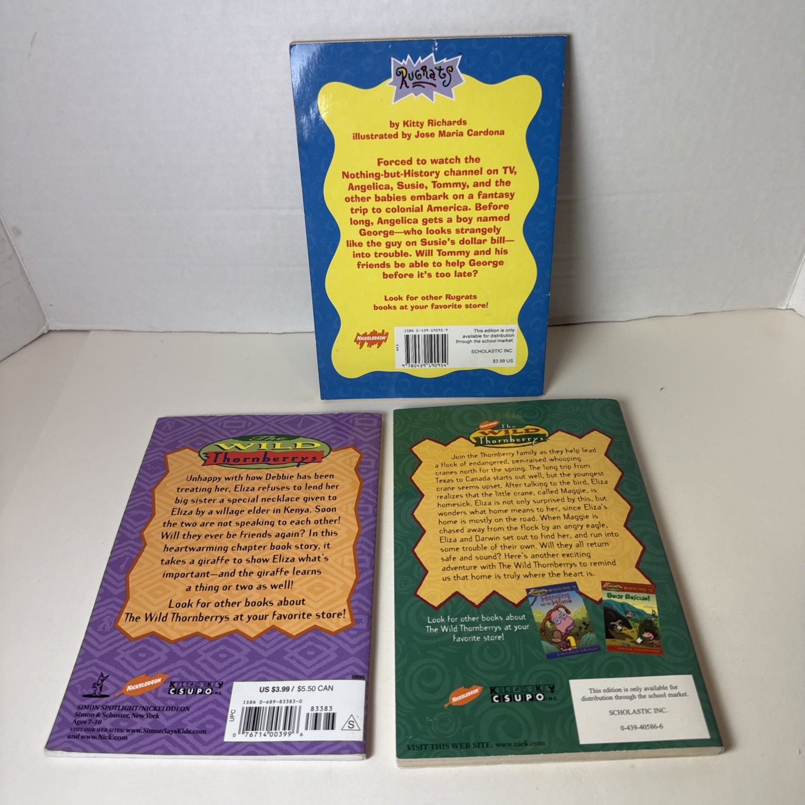 Nickelodeon Wild Thornberrys Book & Rugrats Lot 3 Vintage Cartoon Kids Paperback