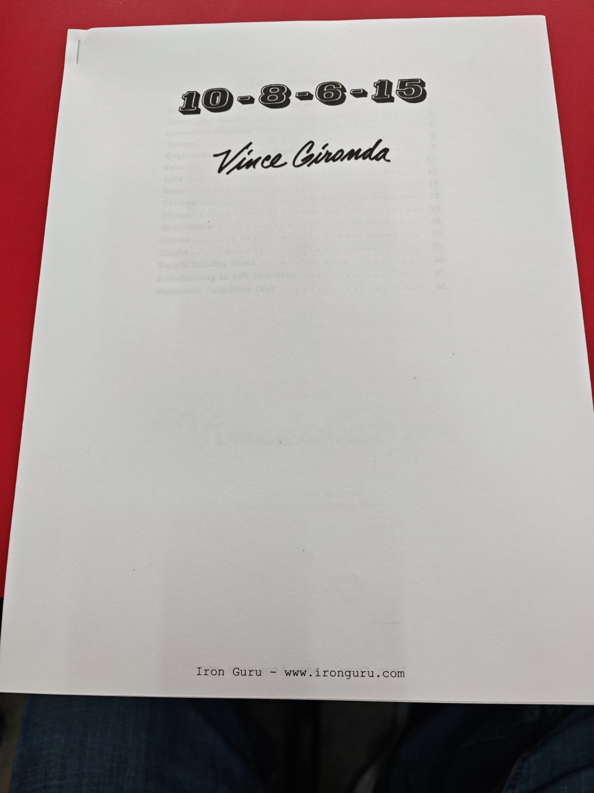 10,8,6,15 By Vince Gironda (Reprint, Original Course)