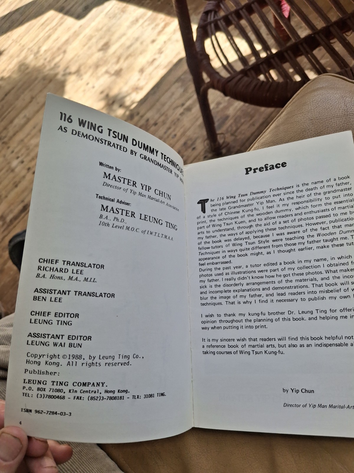 Master Yip Chun Wing Tsun Dummy Techniques Instructional Paperback (English)