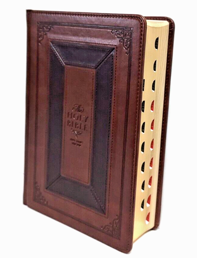 The Holy Bible King James Version Study Bible Indexed Toffee/Burgandy Hardcover