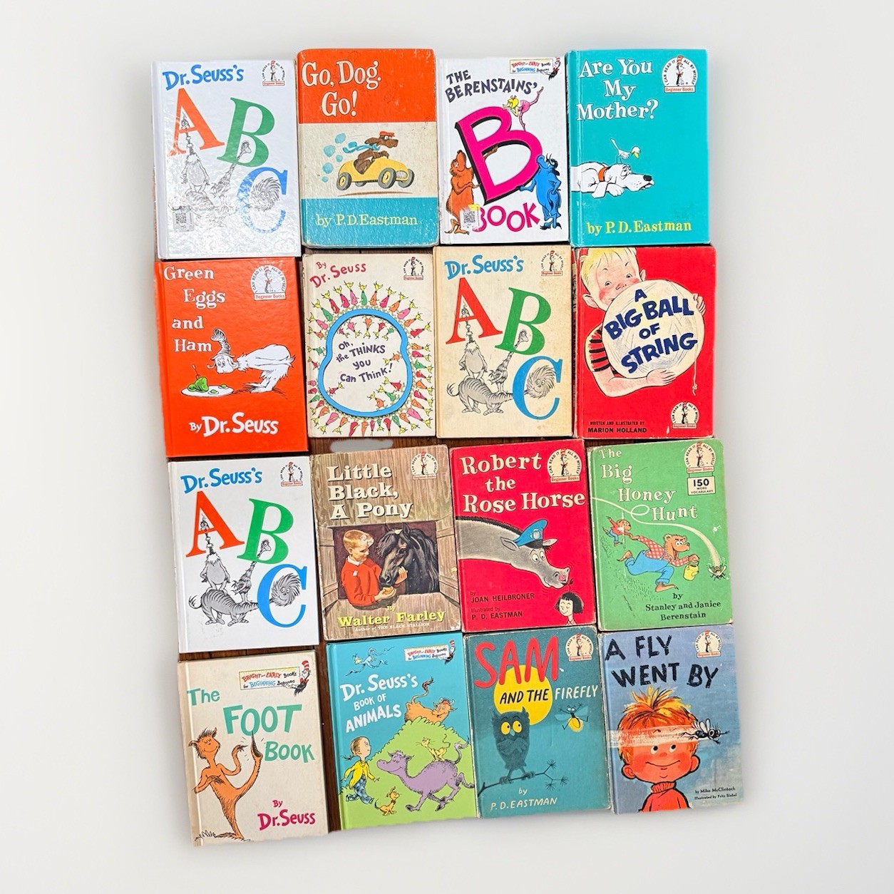 Vintage Lot Dr Seuss Beginner Books 1960s Hardcover ABC Green Eggs Foot