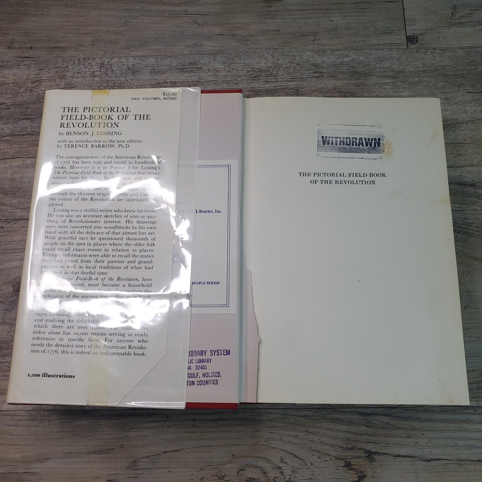 Benson Lossing Pictorial Field-Book Revolution Vol 2 Only 1972 Tuttle DAMAGED