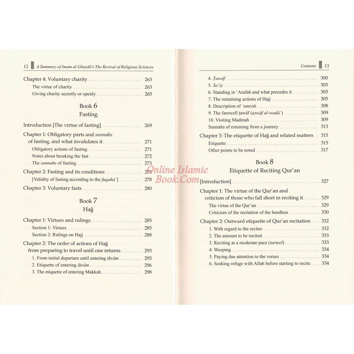 A Summary of Imam al-Ghazali’s The Revival of Religious Sciences (4 Volumes)