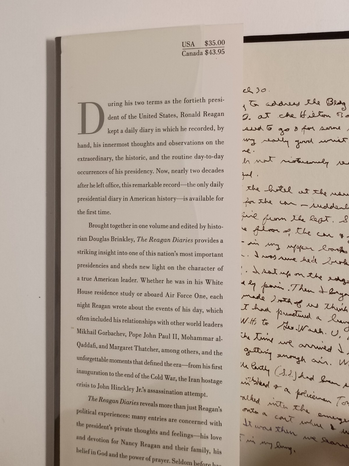 The Reagan Diaries by Douglas Brinkley – SIGNED copy Harper Collins HC