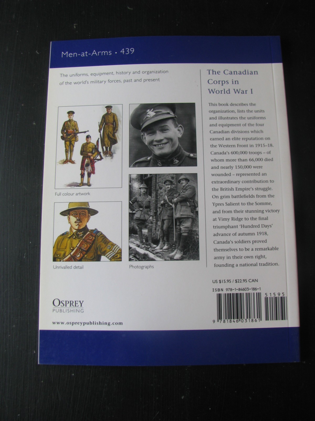OSPREY MEN AT ARMS #439 THE CANADIAN CORPS IN WORLD WAR I VG/NN