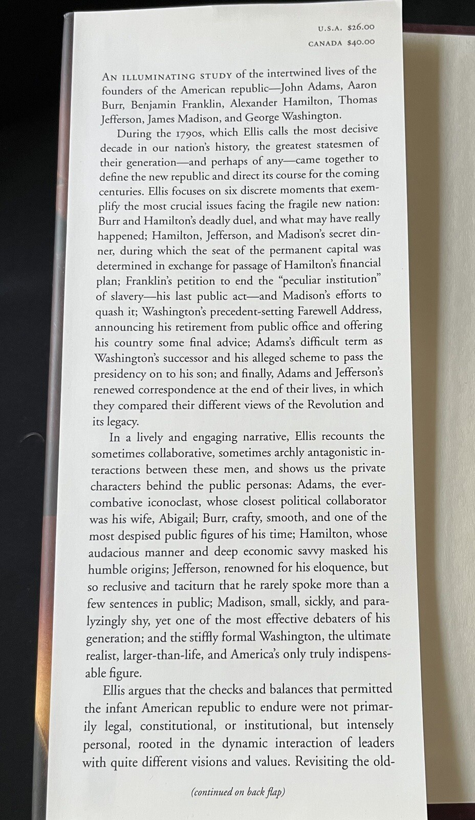 Founding Brothers : The Revolutionary Generation by Joseph J. Ellis—2000—HC DJ