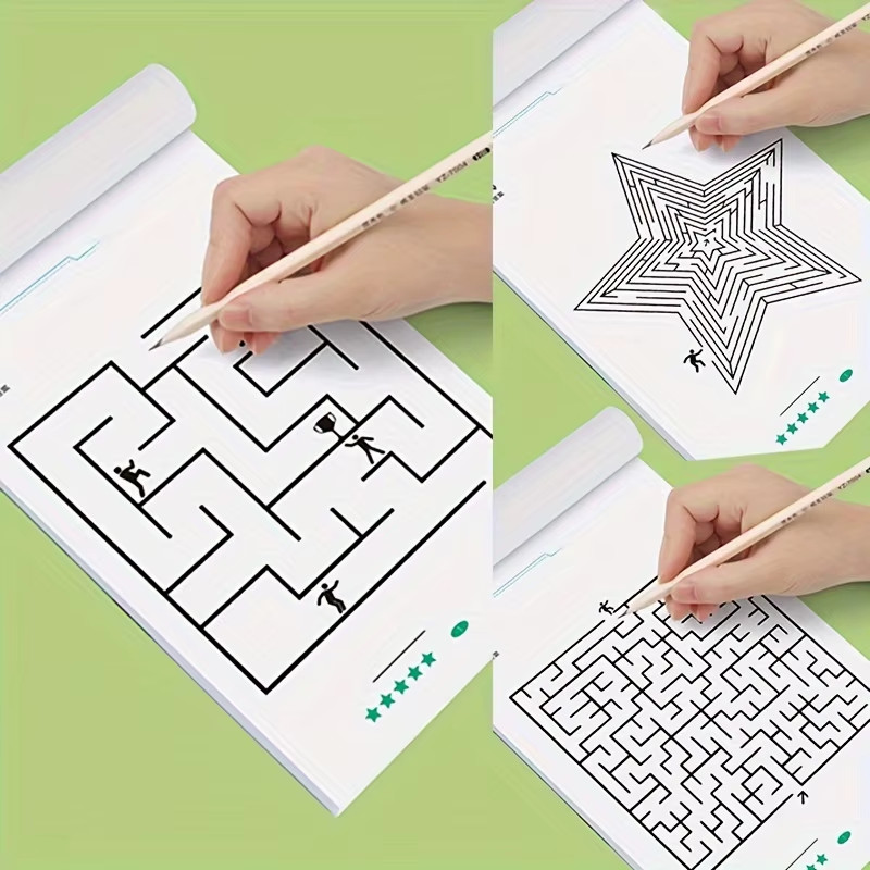 Maze Training Book, Used to Improve Concentration, a Puzzle Game Designed to Enh