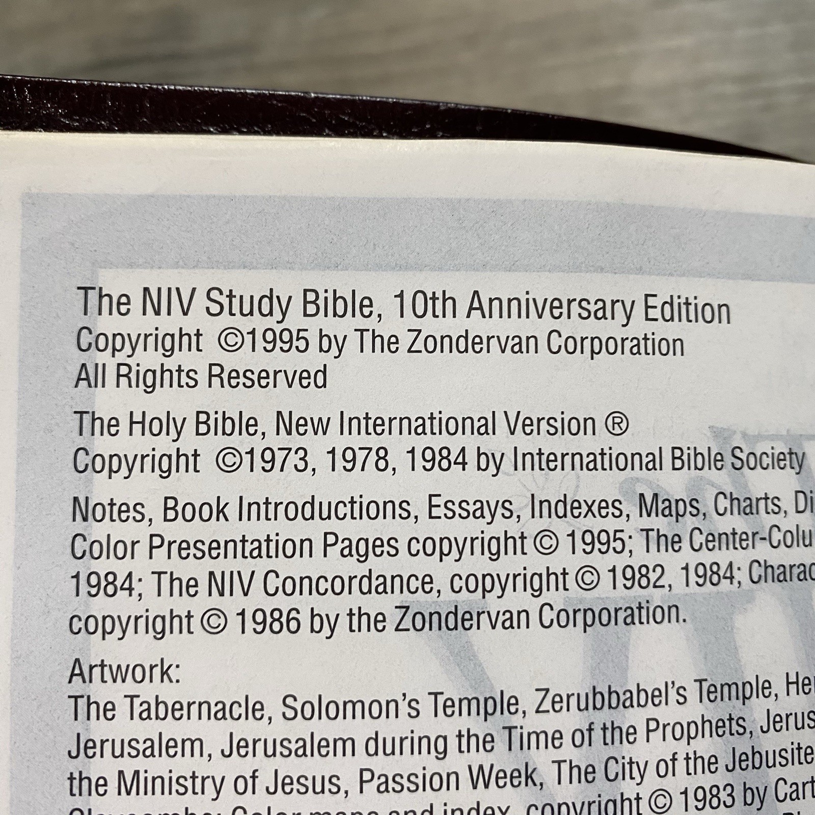 The NIV Study Bible 10th Anniversary Edition 1995 Bonded Leather Zondervan READ