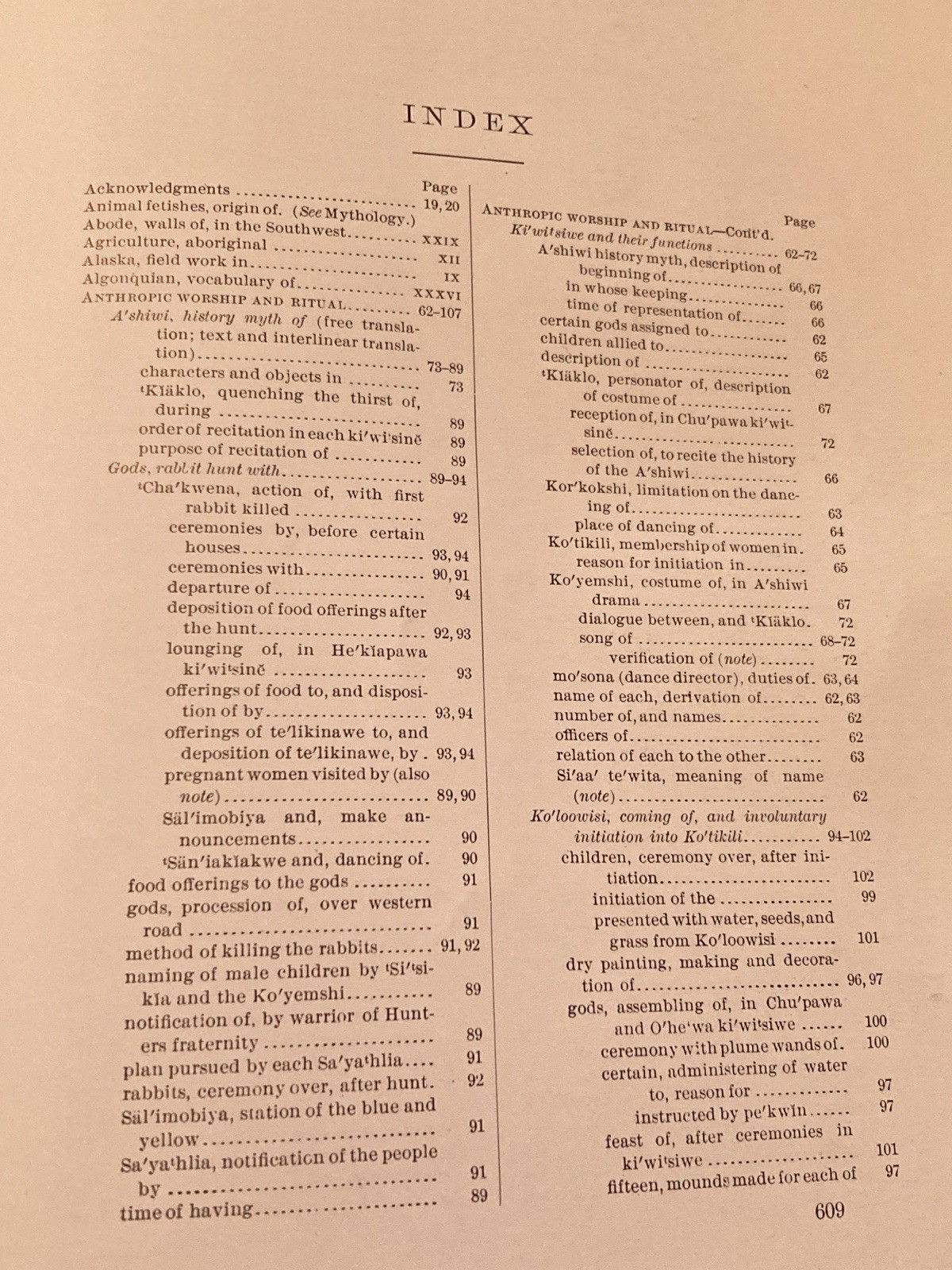 The Zuni Indians Ethnology Report 1901-1902 1970 Bureau of American Ethnology
