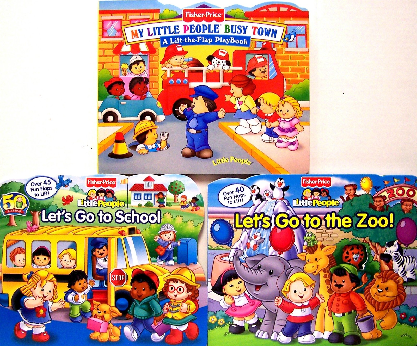 Little People Lift the Flap 3 Pack (My Little People Town, Let’s Go To Schoo…