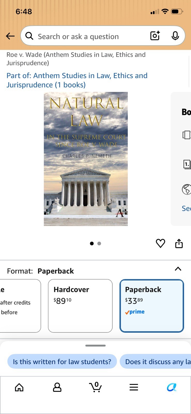 Charles P. Nemeth Natural Law Jurisprudence U.S. Supreme Court Roe v. Wade PB