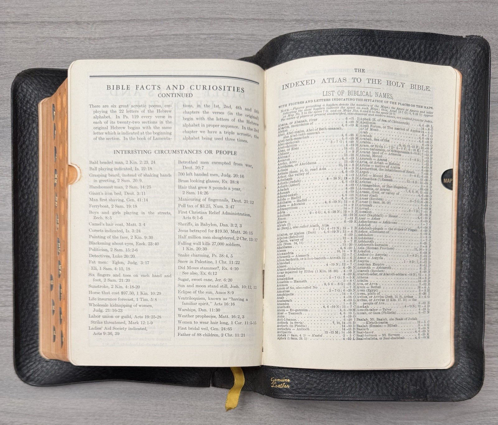 National KJV Bible 1939 Master Guide; Black GENUINE Leather; Indexed; Red Letter