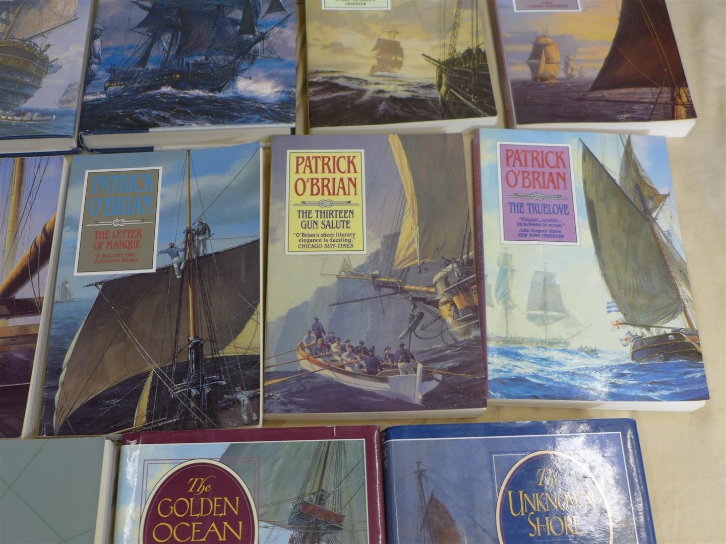 Lot of 14 PATRICK O’BRIAN BOOKS Aubrey-Maturin Series,Golden Ocean,Unknown Shore