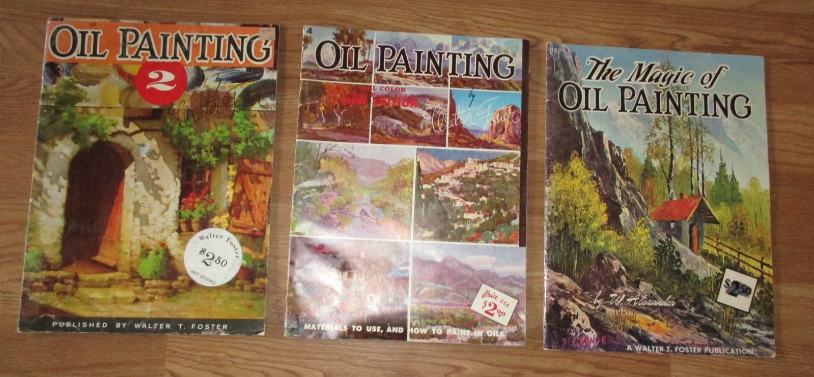 Lot of 3 – Vintage Walter T Foster Art Instruction Books – Painting – Oil Paint