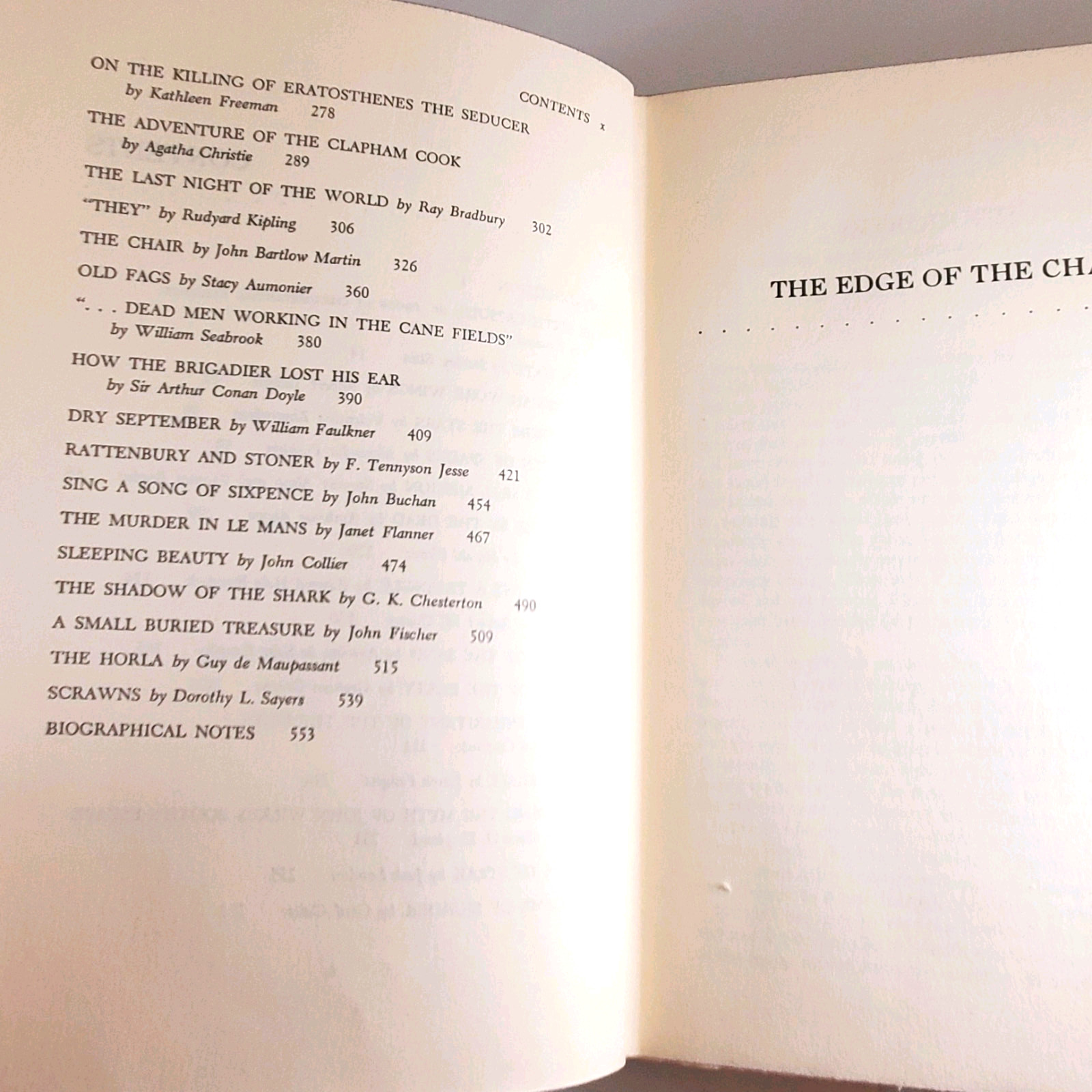 The Edge Of the Chair Joan Kahn Harper Row 1st Edition 1967 Suspense Collection