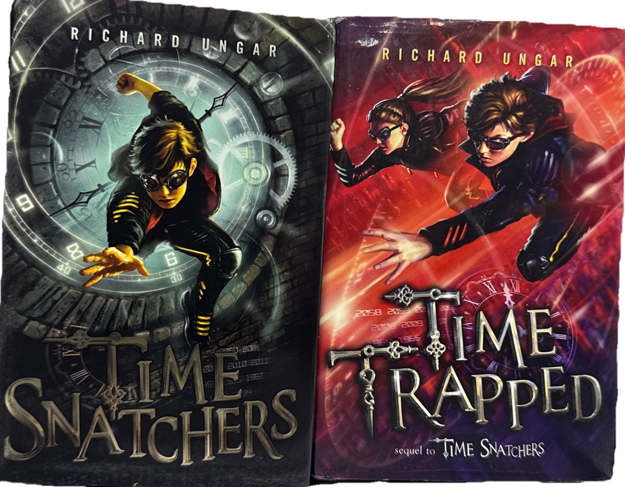 Richard Ungar Lot: 2 Novels – Time Snatchers + Time Trapped – Hardcovers –