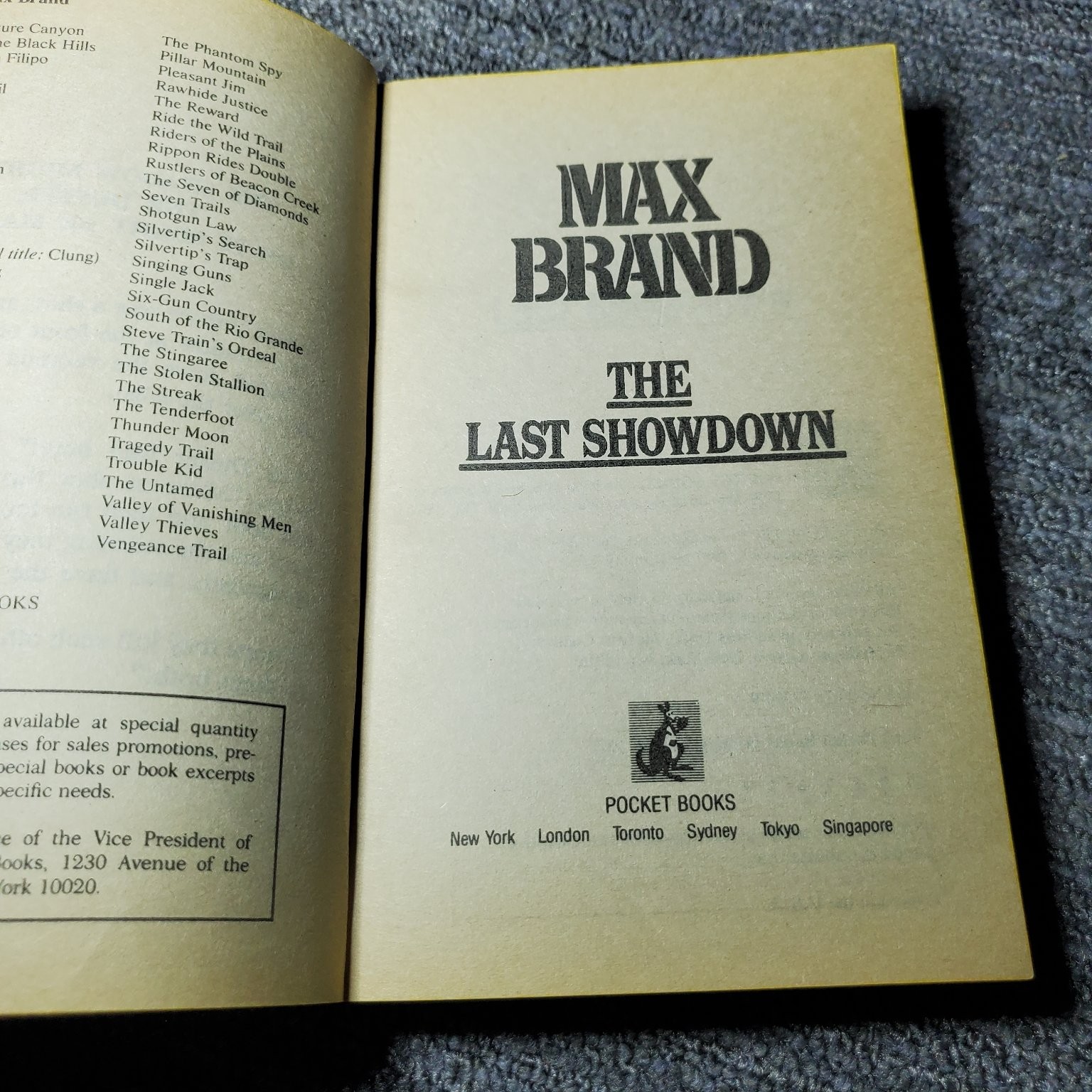 The Last Showdown Max Brand 1977 Western Adventure Paperback Book