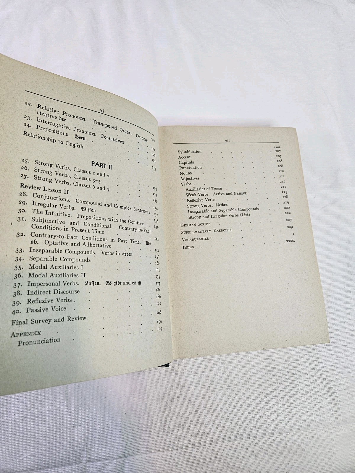 Concise German Grammar With Supplemenary Exercises BJ Voss 1944 Textbook HC