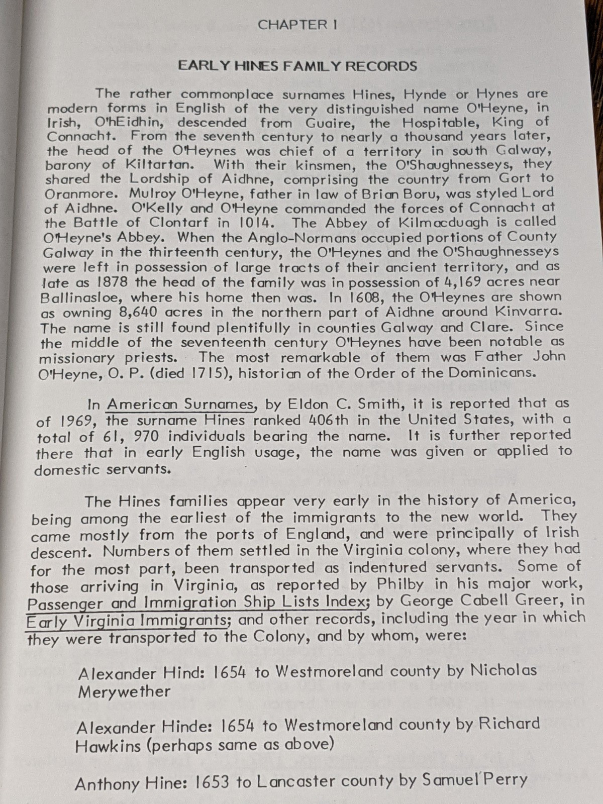 John William Hines and His Descendants of North Carolina & Virginia 1600-1876