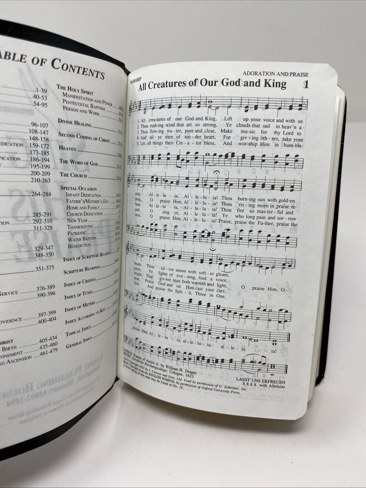 Sing His Praise ~ 1991 Gospel Publishing Christian Compact Hymnal Bonded Leather