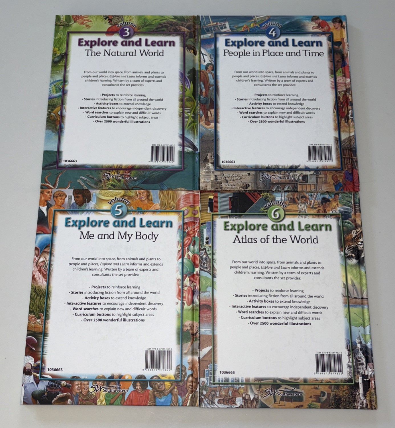 Explore and Learn: Lot Of 4 Hardcover Books Vol 3 World,4 People,5 Body,6 Atlas