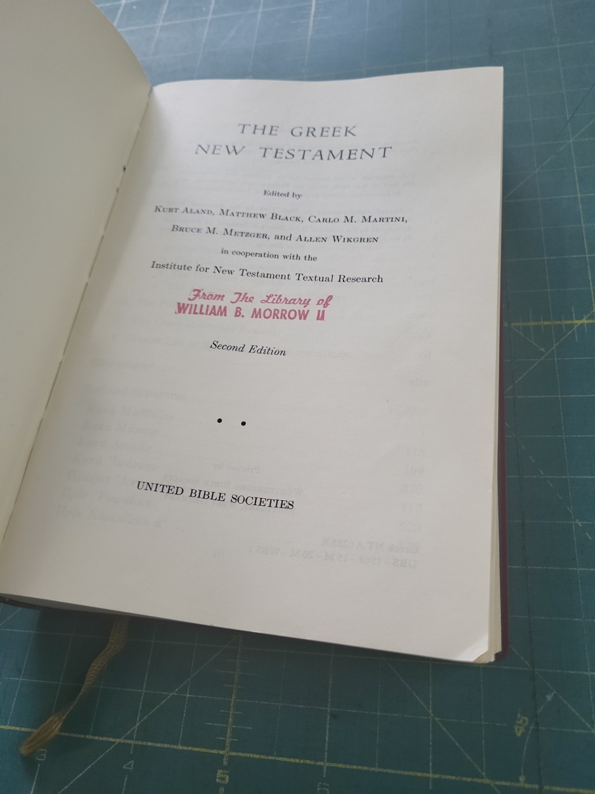 The Greek New Testament Second Edition with Dictionary (1968) Vinyl Cover