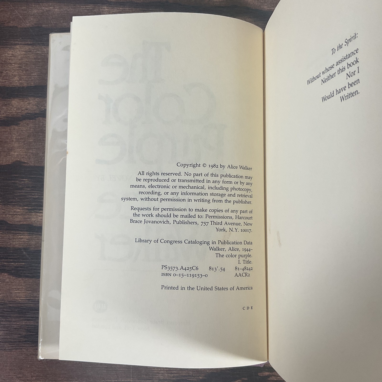Color Purple Signed First Edition Later Printing By Walker, Alice