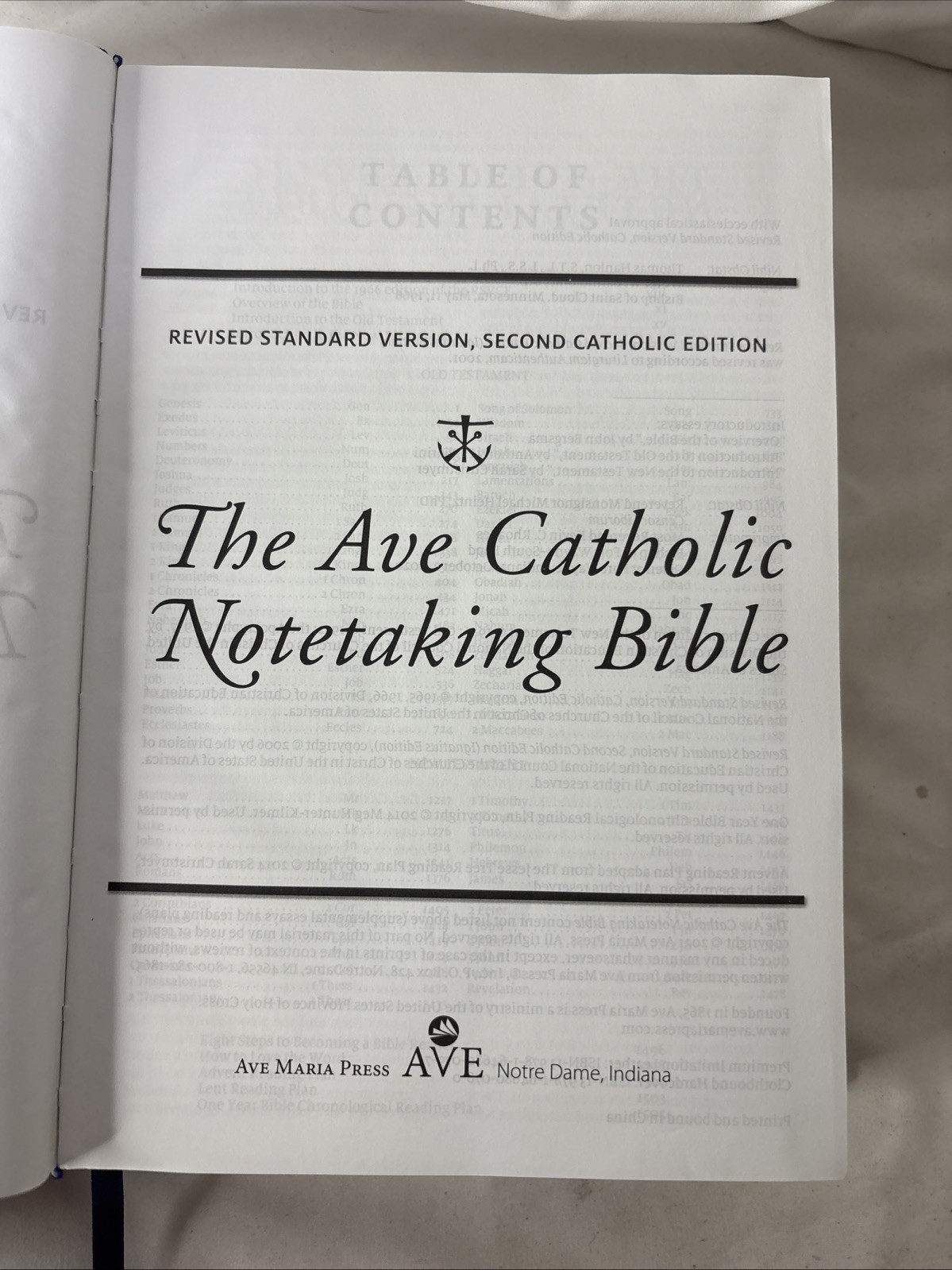Ave Catholic Notetaking Holy Bible Ave Maria Press Revised Standard Second Ed