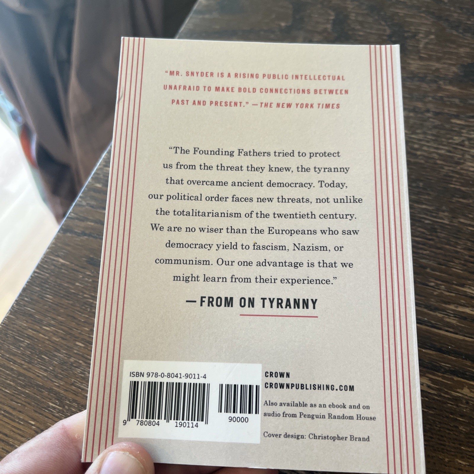 On Tyranny : Twenty Lessons from the Twentieth Century by Timothy Snyder 2017