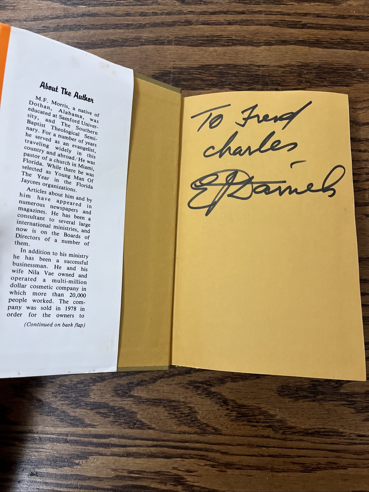 The Million Soul Man SIGNED E. J. Daniels Biography 1980 HC Book By M. F. Morris