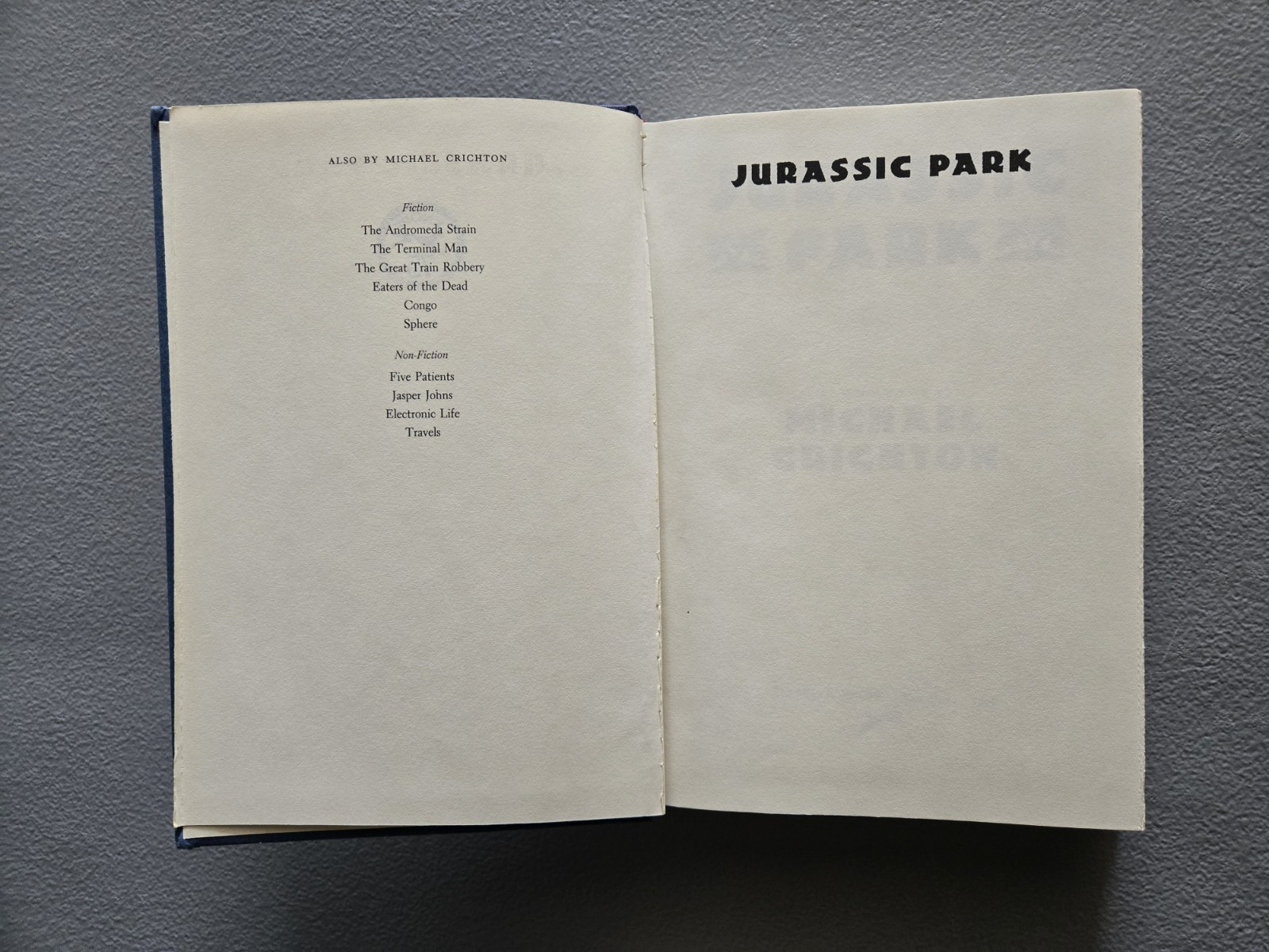 Jurassic Park by Michael Crichton – First Trade Edtion, First Print 1990 HCDJ