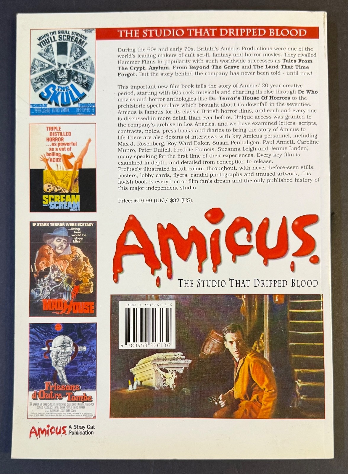 AMICUS The Studio That Dripped Blood UK FULL COLOR BOOK 164 PAGES Horror Films