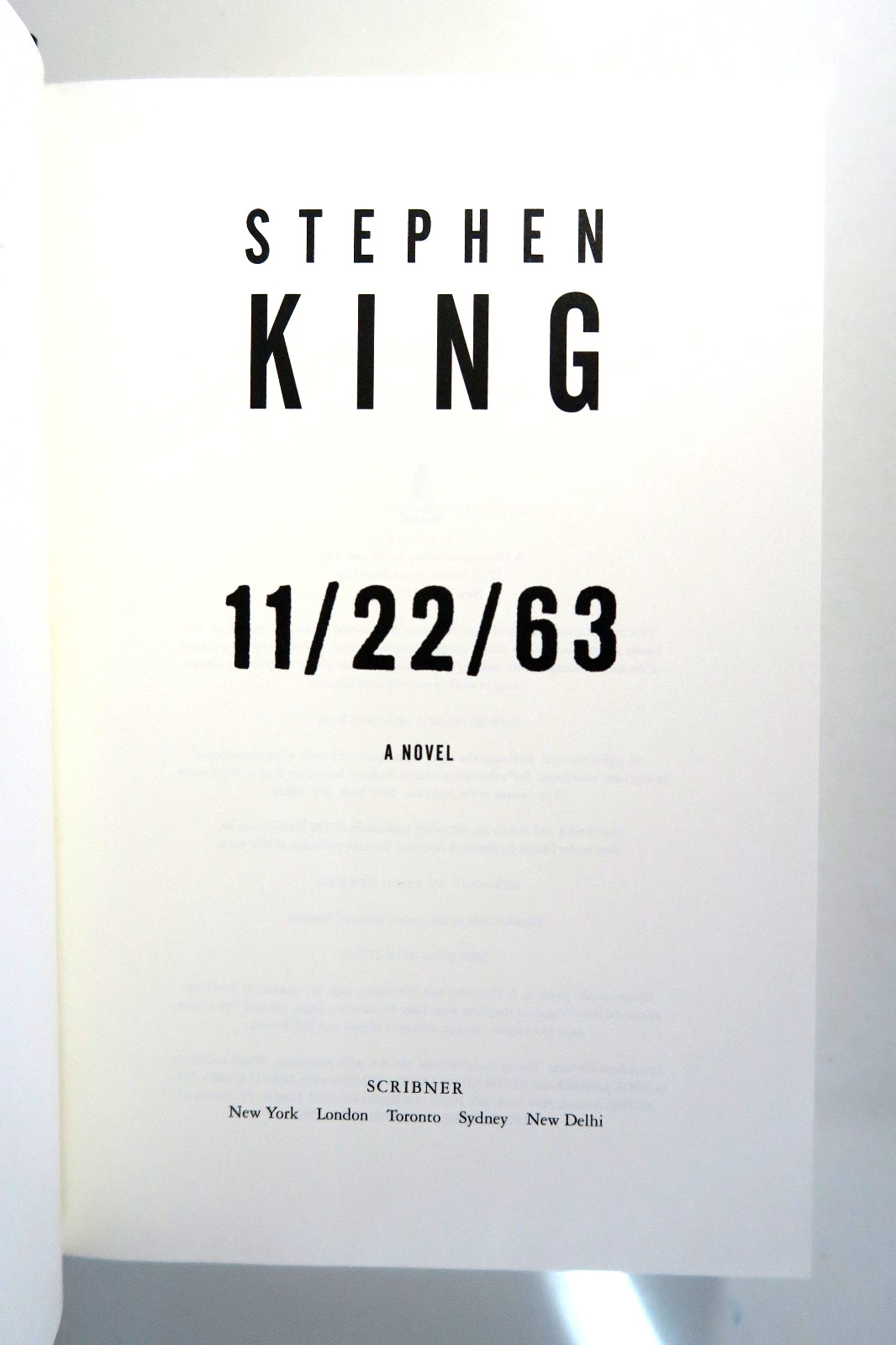11/22/63 A Novel Stephen King – BCE Book Club Edition HC/DJ 2011