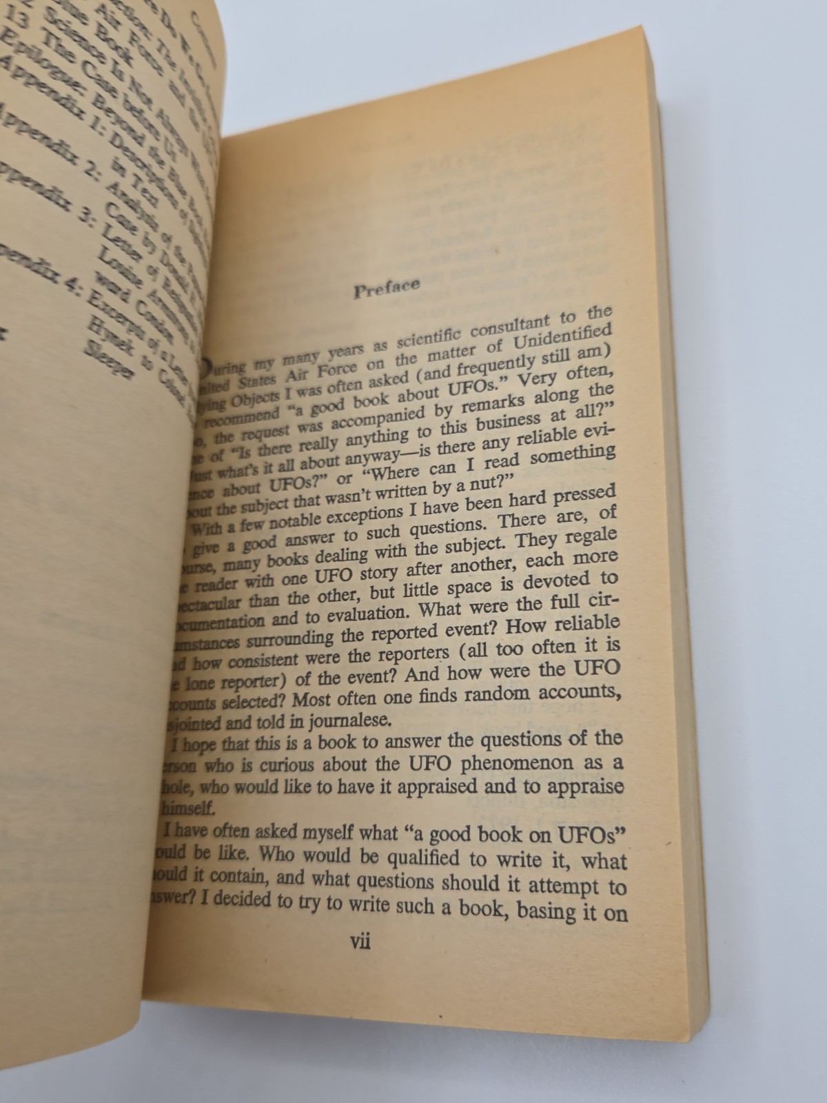 The UFO Experience A Scientific Inquiry J. Allen Hynek 1975 Paperback 3rd Print