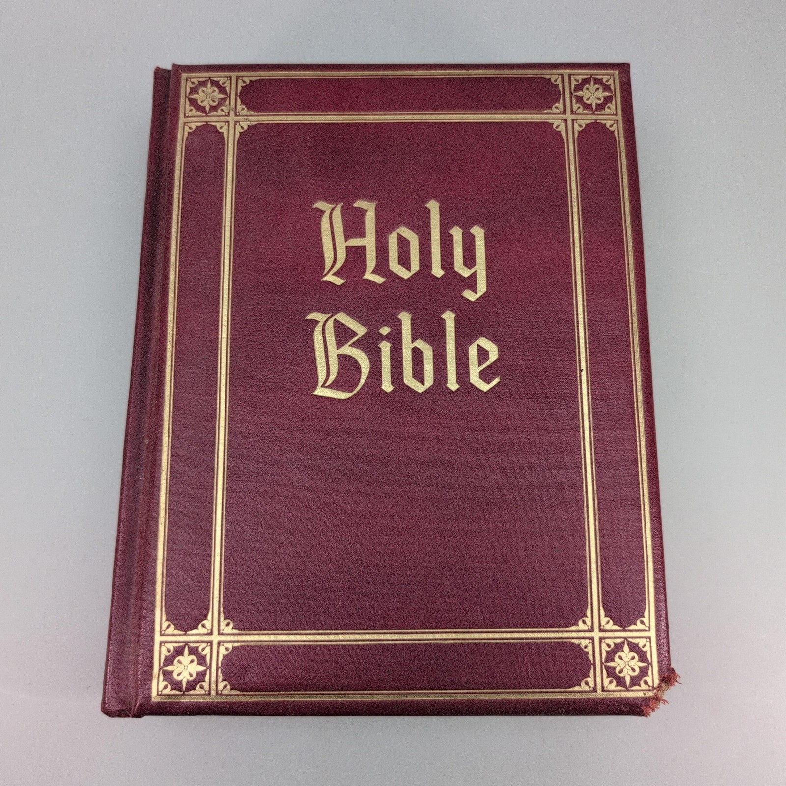 Vintage Holy Bible King James Guiding Light Ferguson HC Burgundy Illustrated USA